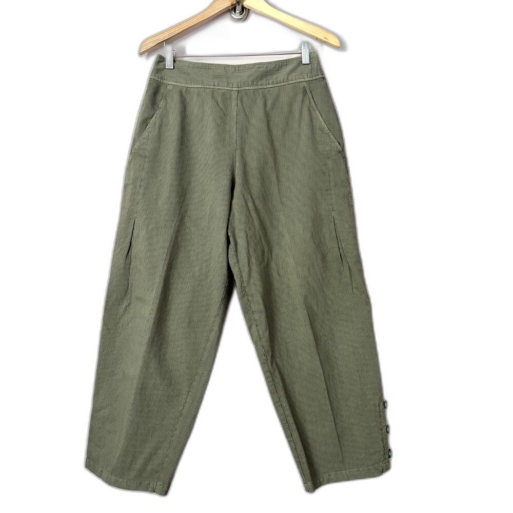 Ischiko OSKA 522 Barrel Leg Balloon Pant Womens Sz 1 Cotton Green Avant Garde